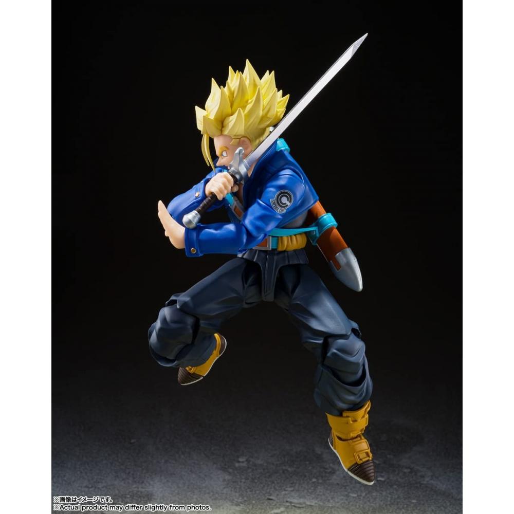 SHFiguarts Dragon Ball Z Super Saiyan Стволы — Мальчик из будущего — Приблизительно. Подвижная фигурка, окрашенная в ПВХ и АБС-пластик, 140 мм