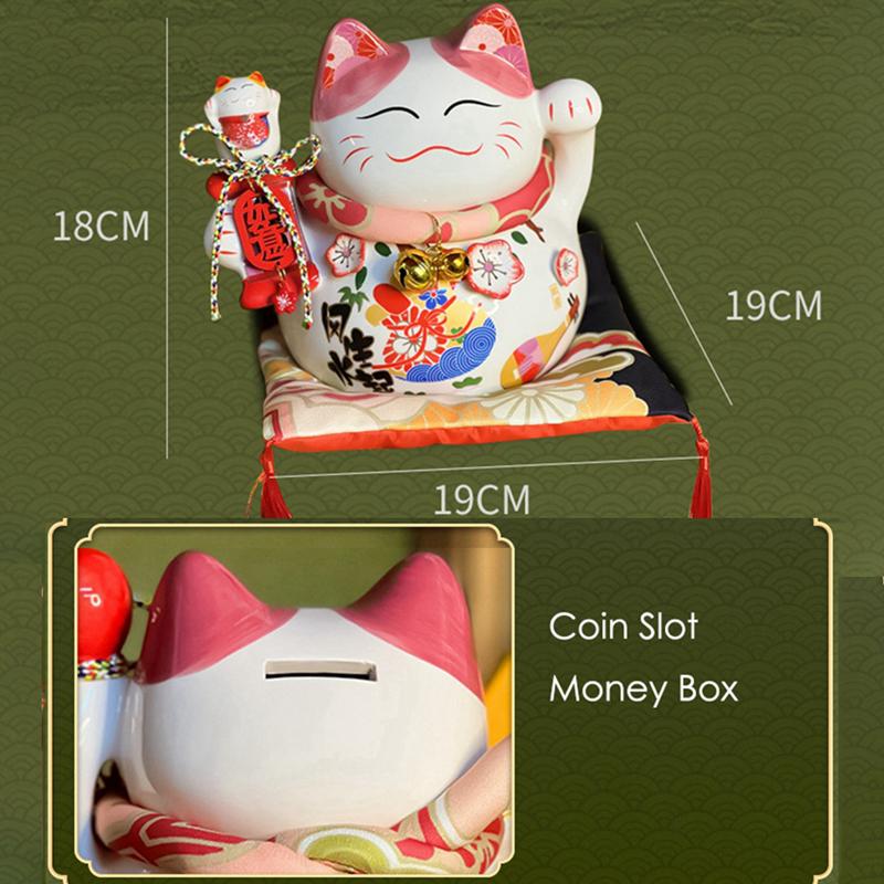 7,8-дюймовая керамическая копилка Maneki Neko Lucky Cat Daruma Копилка для денег Декоративное украшение для дома Fortune Cat