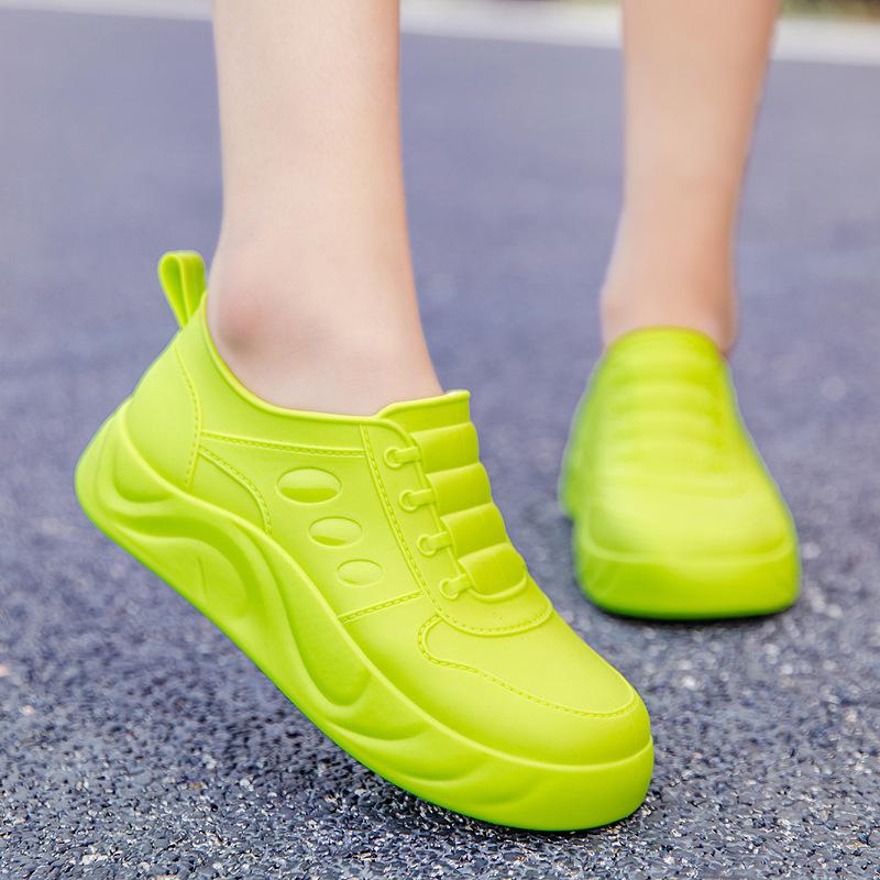 Увеличивающие рост дождевые сапоги женские водонепроницаемые бархатные короткие трубчатые новые нескользящие и износостойкие дождевые сапоги модные кухонные резиновые туфли рабочие