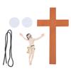 Innovative Cross Decor Bungee Jumping Jesus Christ Figure Wood Cross Religious Art Pieces Resin Crafts Ffor Home Decor