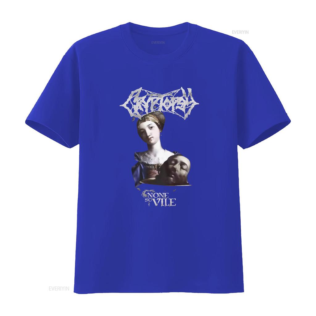 Mens Cryptopsy None So Vile Gothic Art Print T Shirt X Large Black vintage Washed designer clothes Versatile streetwear Unisex