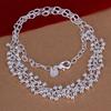 925 Silver Round Grape Bead Choker Necklace for Women Fashion Silver Chain Jewelry Accessories