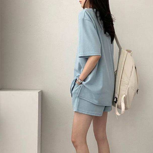 Женские комплекты из футболки и шорт Summer rNew Комплекты из двух предметов BPrint Классические женские спортивные костюмы оверсайз