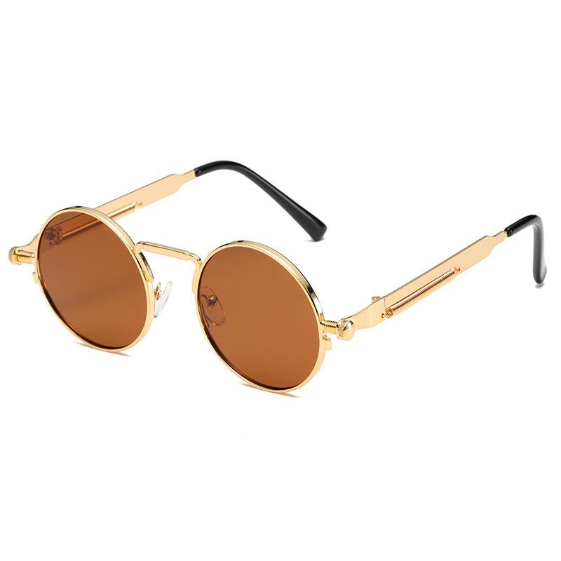 Metal Punk Style Sunglasses Retro Spring Small Frame Oval Sunglasses Street Shot Glasses 8478