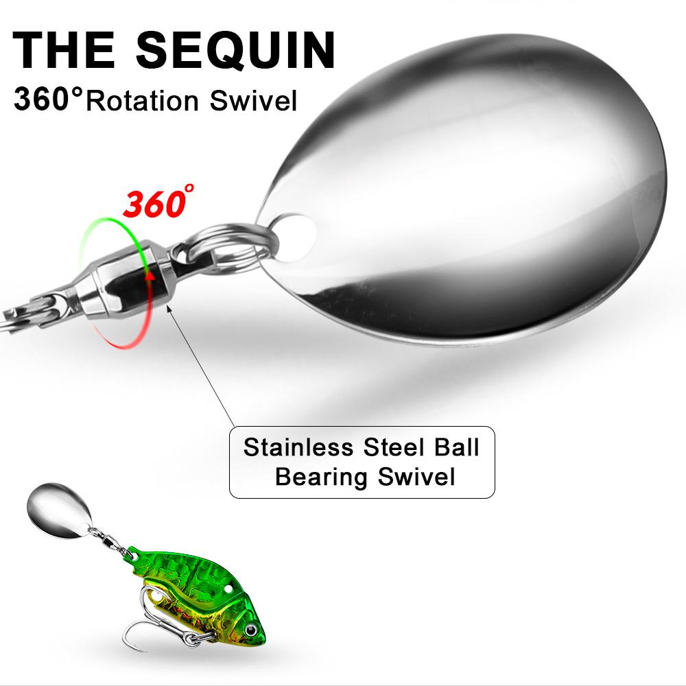 Приманка-приманка, вращающаяся на большие расстояния с блестками VIB, металлическая медная бионическая приманка с микровстряхивающим покрытием, деформированная приманка для окуня Luya