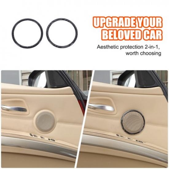 Soft Carbon Fiber Car Door Speaker Ring Trim For BMW 3 Series E90 2005-2012