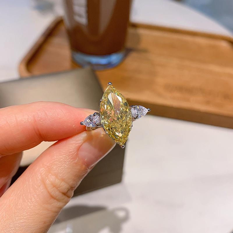 BELLA BOX Открывающиеся кольца изменяемого размера для женщин 7*14 мм с цирконом, ювелирные изделия для помолвки, подарок