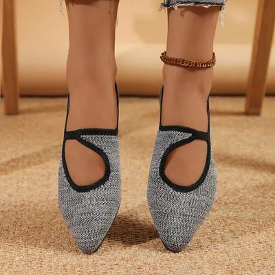 Туфли женские 2024 года, женские туфли на плоской подошве, трикотажные повседневные туфли на плоской подошве, женские, разноцветные, с острым носком, с мягкой подошвой, большие размеры, женские