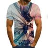 Hot Selling Style Ink Style Men's T-shirt 3D Creative Cloud Pattern Summer Casual Top Fashion Round Neck Shirt Street Wear