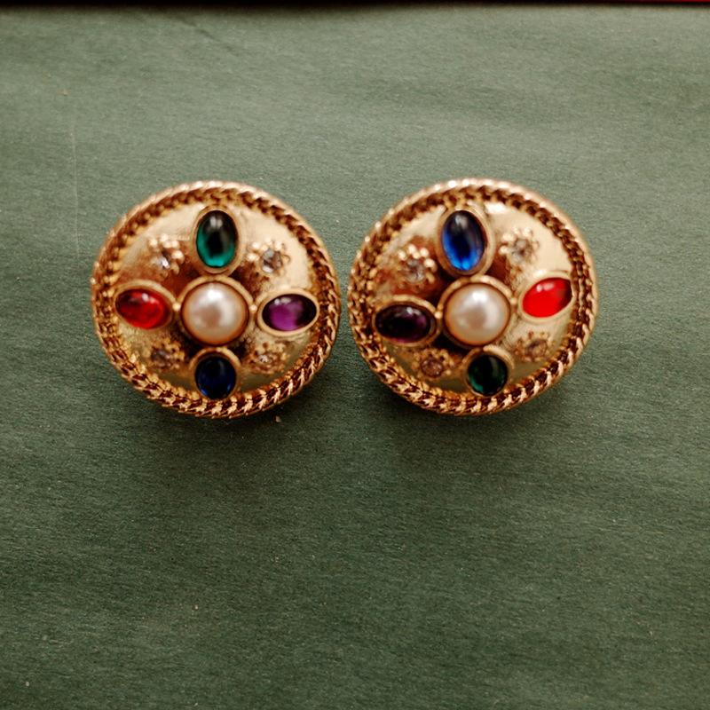 Винтажные дворцовые барочные геометрические серьги с драгоценными камнями женские вечерние украшения серьги для платья подарки