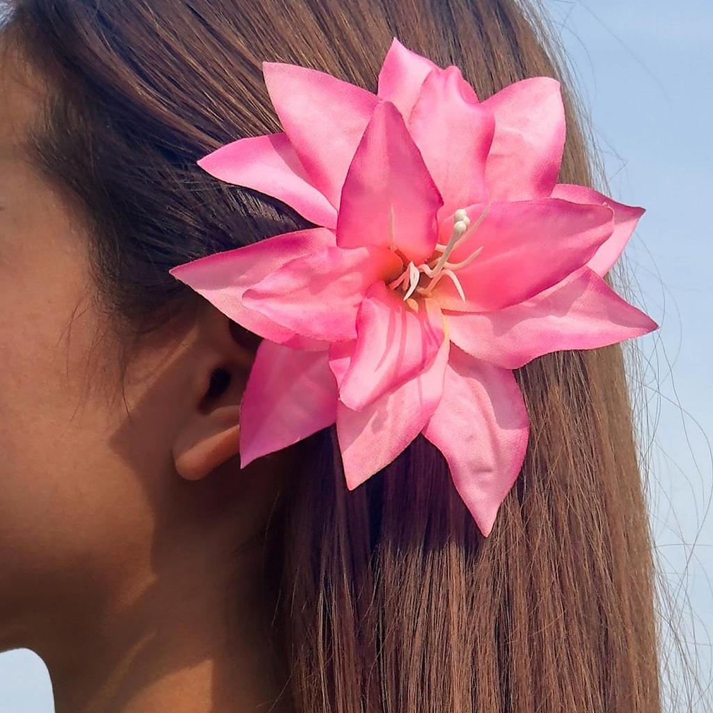 Летняя новинка, имитация полиэстера, 3D-заколка для волос в виде цветка лилии, женские аксессуары, привлекательные аксессуары для путешествий