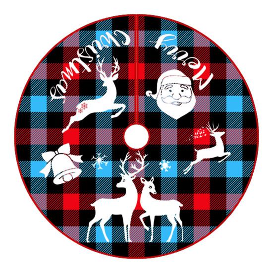 Юбка «Рождественская елка» Яркий цвет, Износостойкий, простая установка, Круглый большой коврик с принтом «Снежинка и лосось» в виде рождественской елки