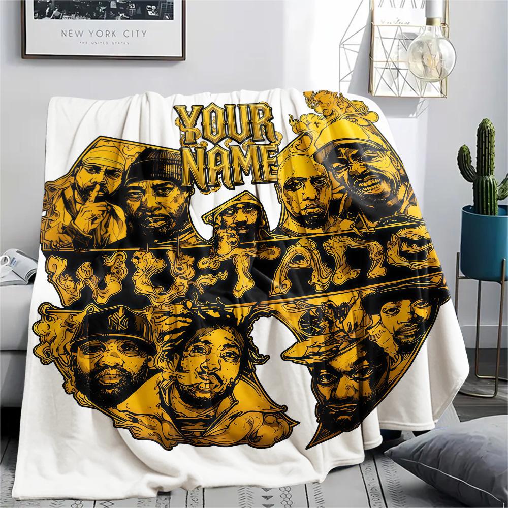 1PC Custom Name Wu-Tang Clan Patterned Flannel Blanket Suitable For All Seasons for Home Decor Warmth and Comfort Gifts Holiday Present -HE231