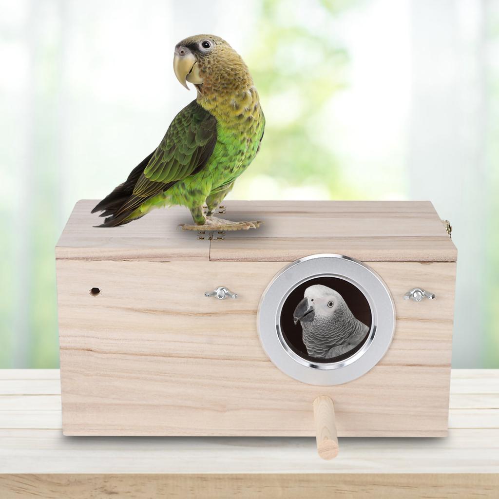 Wooden Durable Birds Nest Box Cockatiels Bird Breeding Box House Decoration