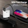 58W Dual Fast Charger with 2PD + QC3.0 for EU/US/UK/AU Plugs