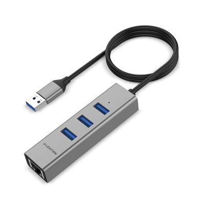 LENTION USB-хаб Gigabit-совместимый высокоскоростной адаптер с проводным LAN Ethernet USB-расширением, совместимый с Surface Pro 10/100/1000 Мбит/с 0,5 м 3 порта USB3.0