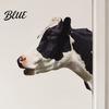 Съемные Наклейки на Стену ПВХ Водонепроницаемые Домашние Молочные Реалистичные для Аренды Наклейки Корова Декаль 3D Животное Наклейки на Дверь Спальня Отклеивающиеся