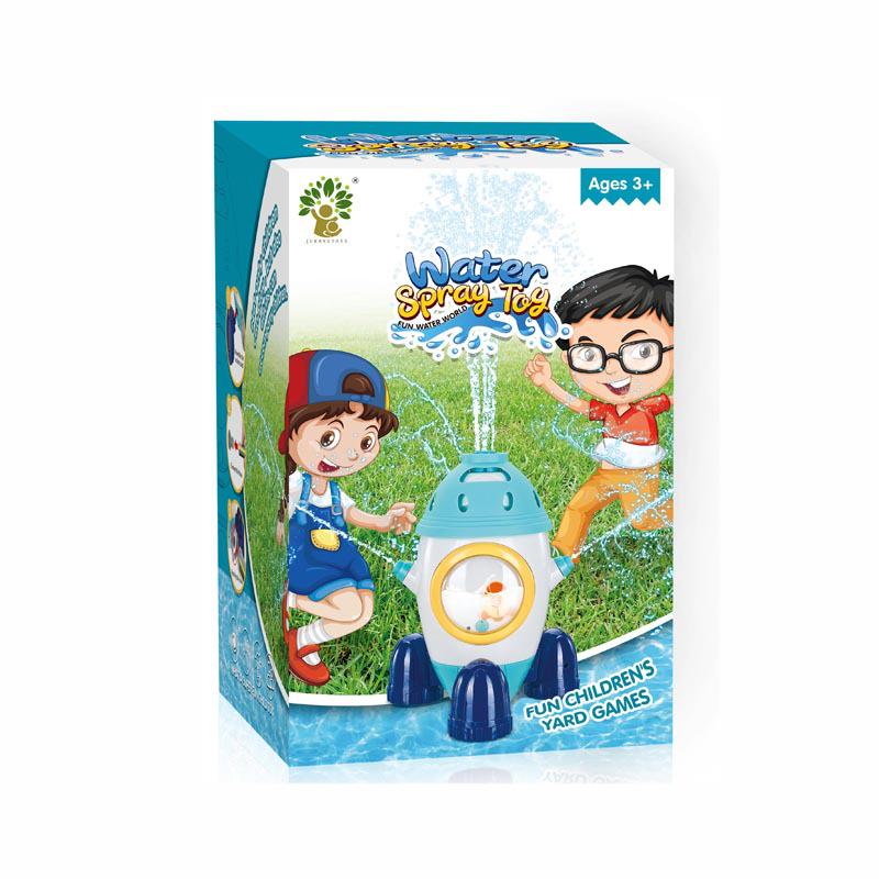 Cross-Border Space Rocket Rotating Sprinkler - Fun Outdoor Water Toy for Kids