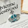 Vivienne Ожерелье ORB цвета «Ледниковый синий» - Женский европейский и американский стиль 3D кулон в виде планеты Сатурн