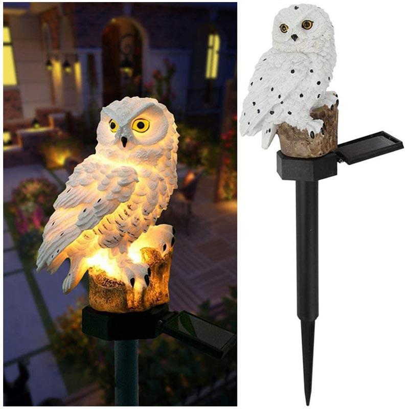 Solar Owl Resin LED Light Outdoor Garden Floor Insertion Light Garden Path Street Light Christmas Day Decorative Atmosphere Light