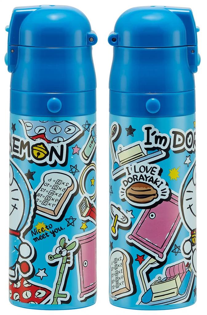 Skater Water Bottle, Doraemon Sticker, 470ml, Direct Drinking, Children's, Stainless Steel, Sports Bottle, SDC4-A