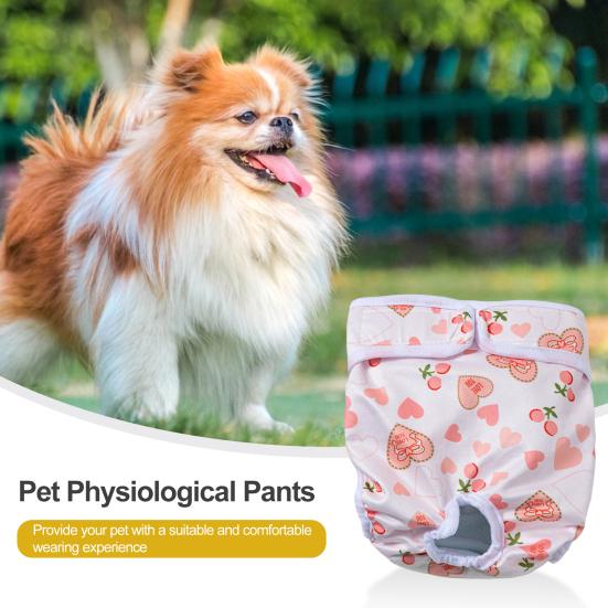 Гигиенические штаны для домашних животных, удобные герметичные, с высокой впитывающей способностью, застежки, ленты с принтом, подгузники для собак