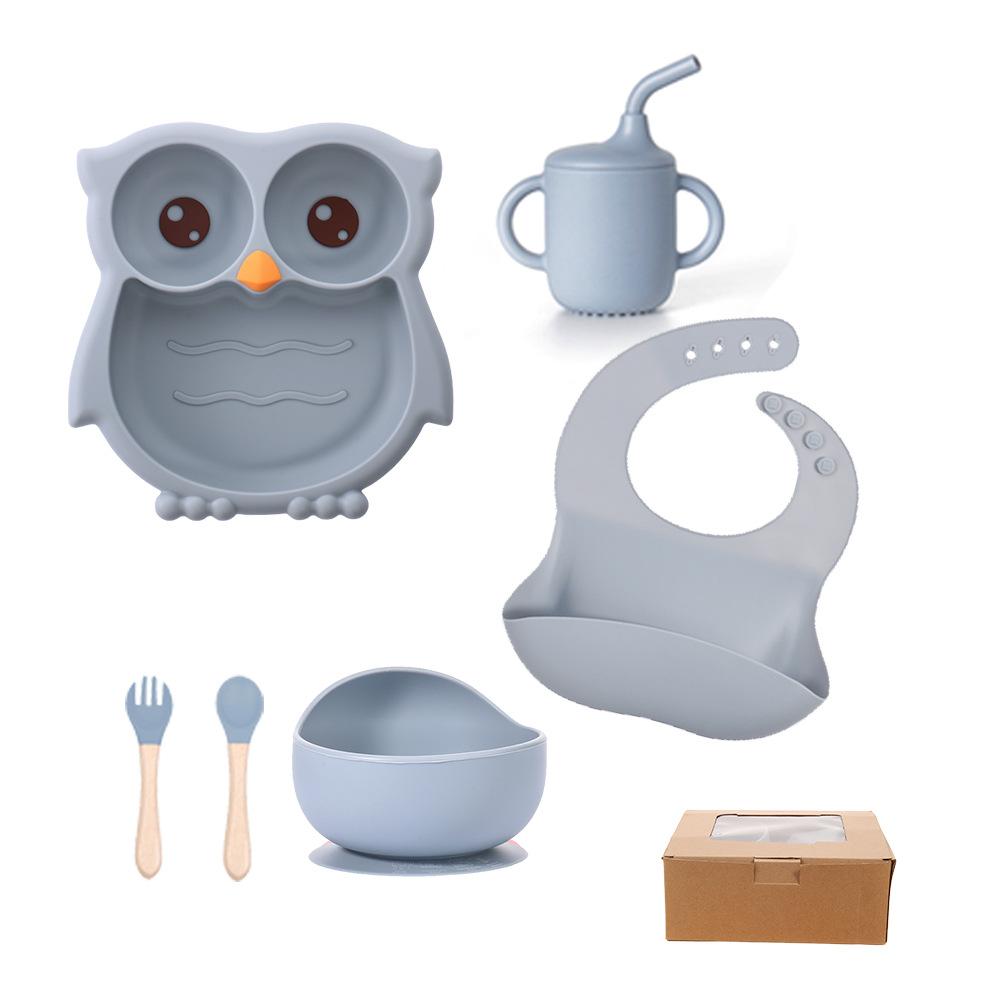 Silicone Plate Set, 6-piece Set For Baby Learning And Feeding Utensils