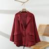 Dimanaf 2025 Plus Size Women New Autumn Linen Basic Jacket Casual Coat Solid Oversize Fashion Long Sleeve Vintage Loose Tops