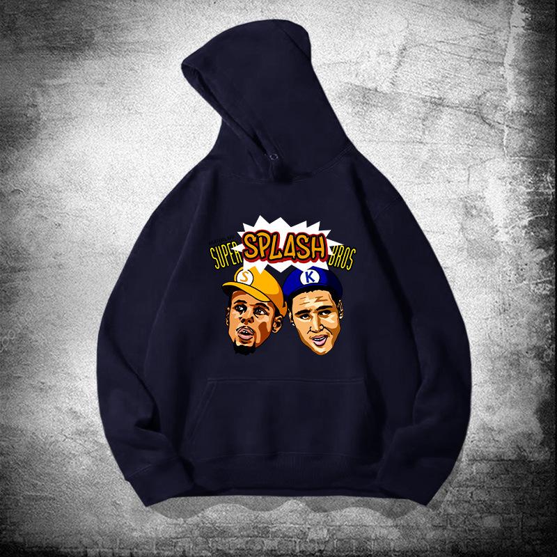 Warriors Splash Brothers hooded sweater men and women trendy basketball sports loose shoulder hoodie jacket