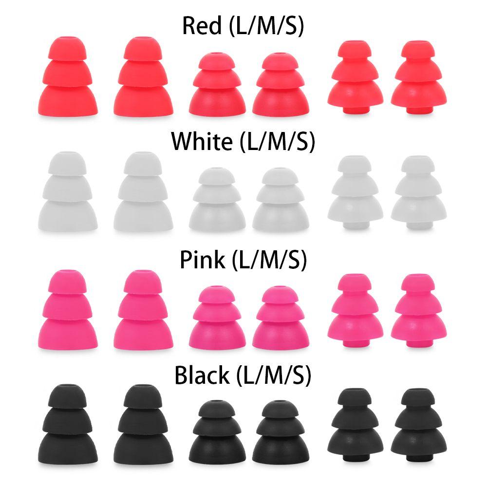 6 шт. Мягкие сменные амбушюры для наушников, силиконовые насадки, трехслойные накладки для наушников