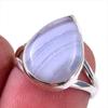 Кольцо из натурального голубого кружевного агата с драгоценным камнем из стерлингового серебра 925 пробы S.6 H8U08