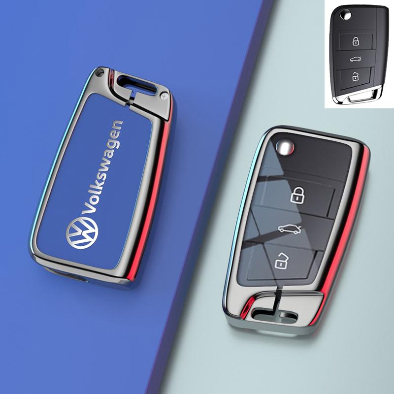 Для VOLKSWAGEN VW для Volkswagen Tiguan VW Golf 7 4 5 Mk4 6 MK7 для Skoda Octavia A7 для Seat Leon Ibiza Altea Металлический чехол для автомобильного ключа