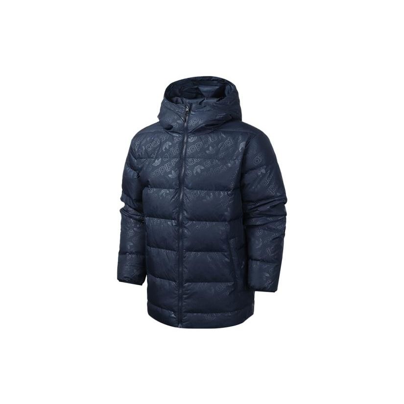 Adidas Originals Logo Print Warm Reversible Down Jacket Men Jacket Blue ED5840
