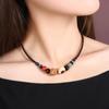 GemChic Women's New Vintage Ethnic Wooden Bead Collarbone Necklace Classical Adjustable Chain Fashion Birthday Christmas Jewelry Gift