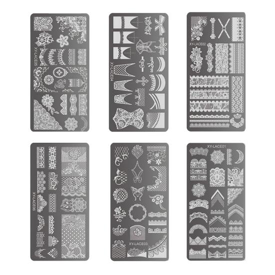 Набор пластин для штамповки банты цветы кружевной дизайн маникюр украшения металлические пластины переводные шаблоны серии Sweet