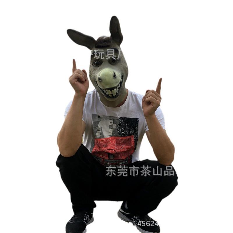 Shrek Gag Donkey Mask Masquerade Props Donkey Head Animal Mask Halloween Horror Ghost Latex Headgear