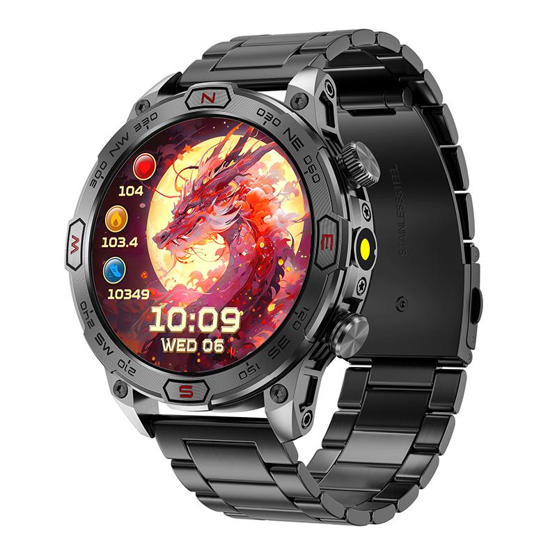 SCIONE Умные часы с пульсометром Bluetooth, голосовым помощником, компасом, фонариком, шагомером, спортивными часами на открытом воздухе