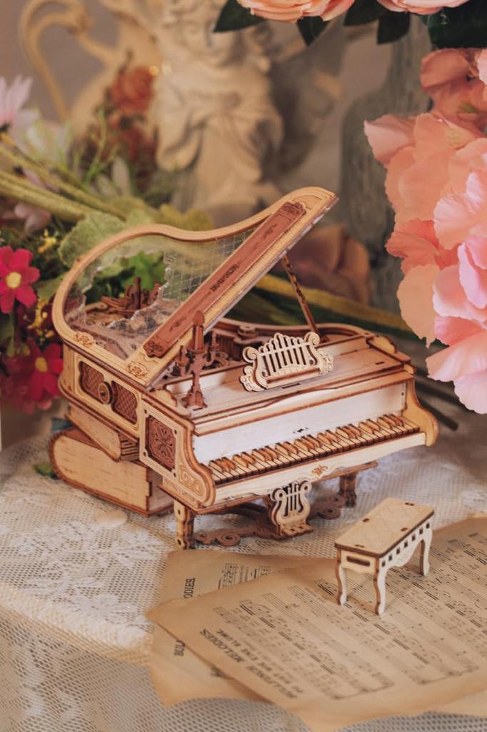 ROBOTIME 3D Wooden Puzzle DIY Music Box Model No Batteries Automatic Mechanical Educational Toy for and Perfect as a Gift for New or Christmas Toy,