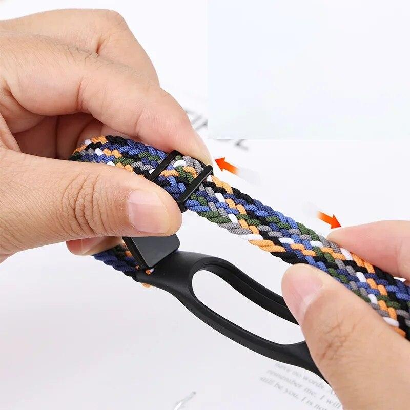 Плетеный ремешок для Xiaomi Mi Band 8, эластичная нейлоновая петля Solo, регулируемый ремешок для часов, браслет с магнитной пряжкой для Miband 8, NFC