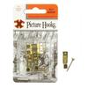 X Picture Hooks No 2 Brass Plated 4pk