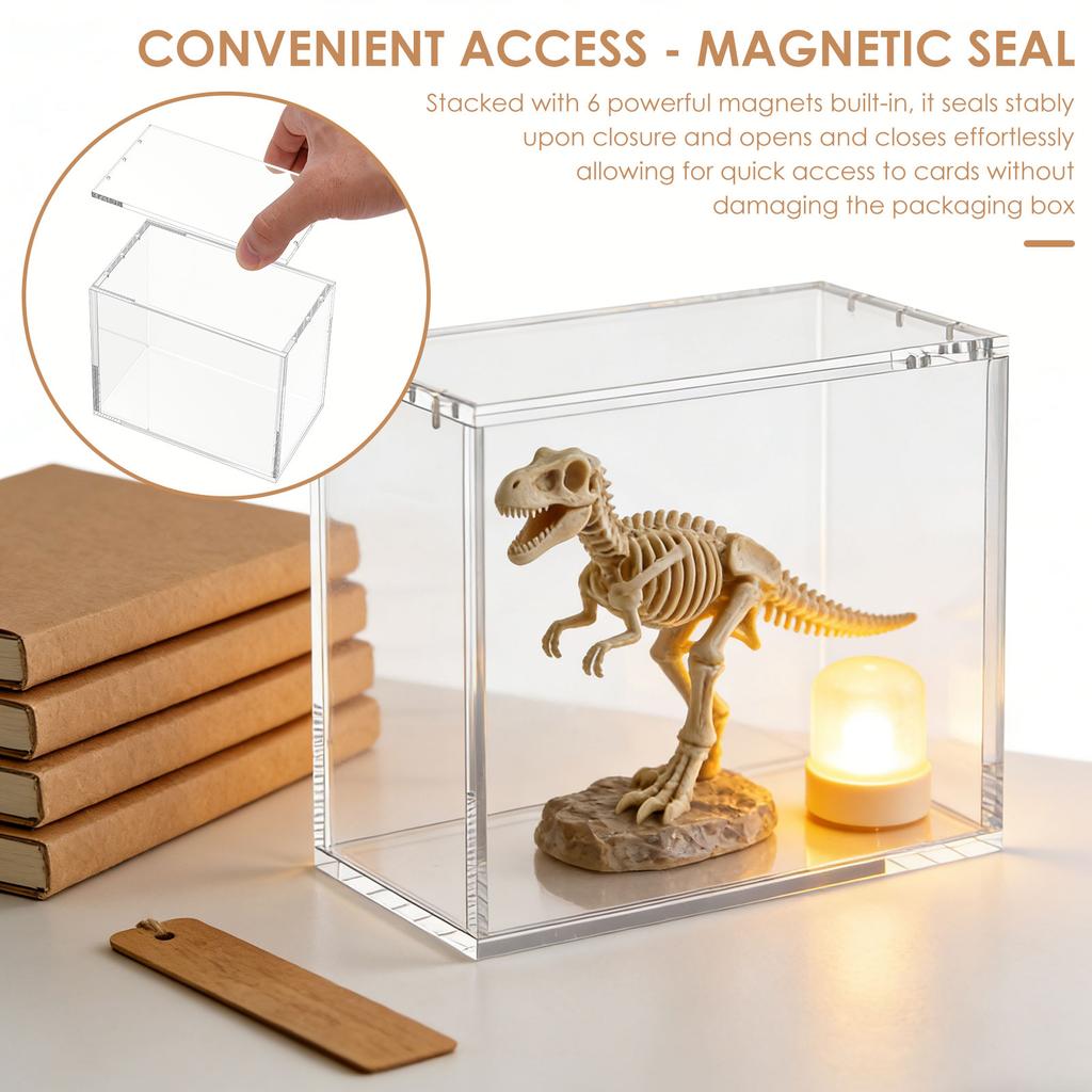 Transparent Acrylic Storage Box Magnetic Figurine Display Box Collection Figures Dustproof Storage Box Office Desktop Decoration