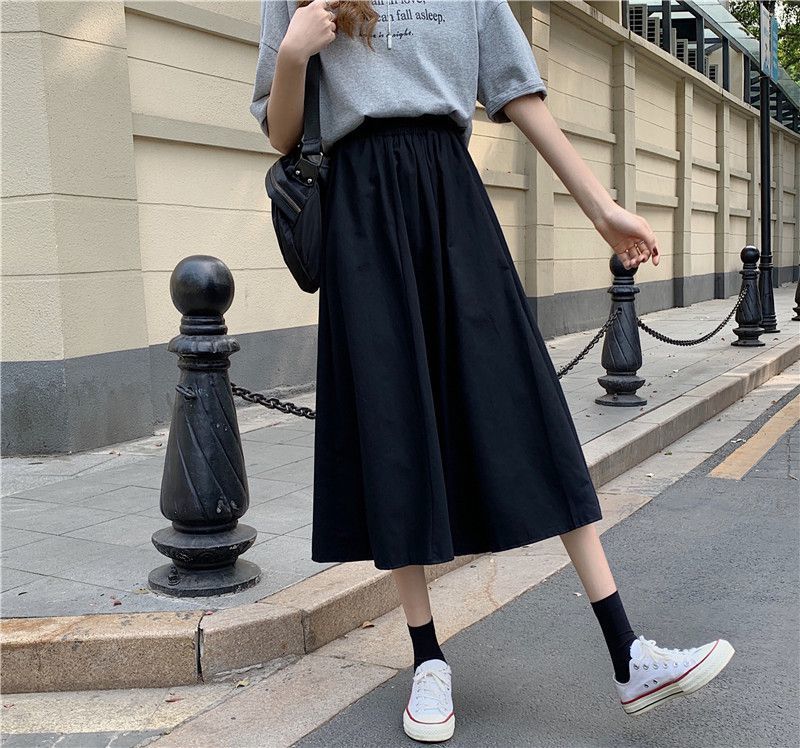 Женская белая длинная юбка Модные карманы Плиссированные юбки до колена Осень 2024 Новые Повседневные Элегантные С высокой талией А-силуэта Женские юбки