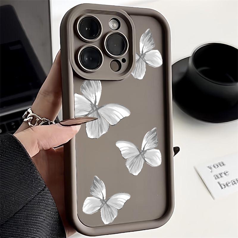 Матовый чехол для телефона Butterfly для iPhone 16 15 14 13 Pro Max 12 Pro 11 XS XR 8 7, противоударный мягкий силиконовый чехол TPU