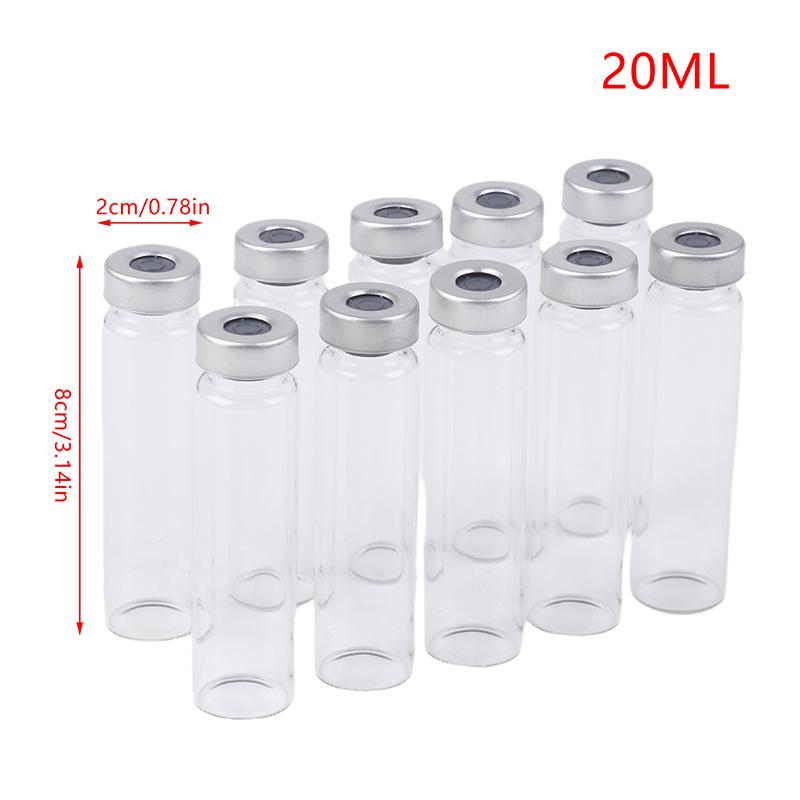 10 Pack 5/10/20Ml Sealed Sample Vials Transparent Glass Vials With Self Healing Injection Port