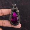 Подвеска из фиолетового огненного лабрадорита, подвеска из медной проволоки, подвеска ручной работы, подвеска из медной проволоки, ювелирное изделие, кулон для подарка, подвеска из настоящего драгоценного камня