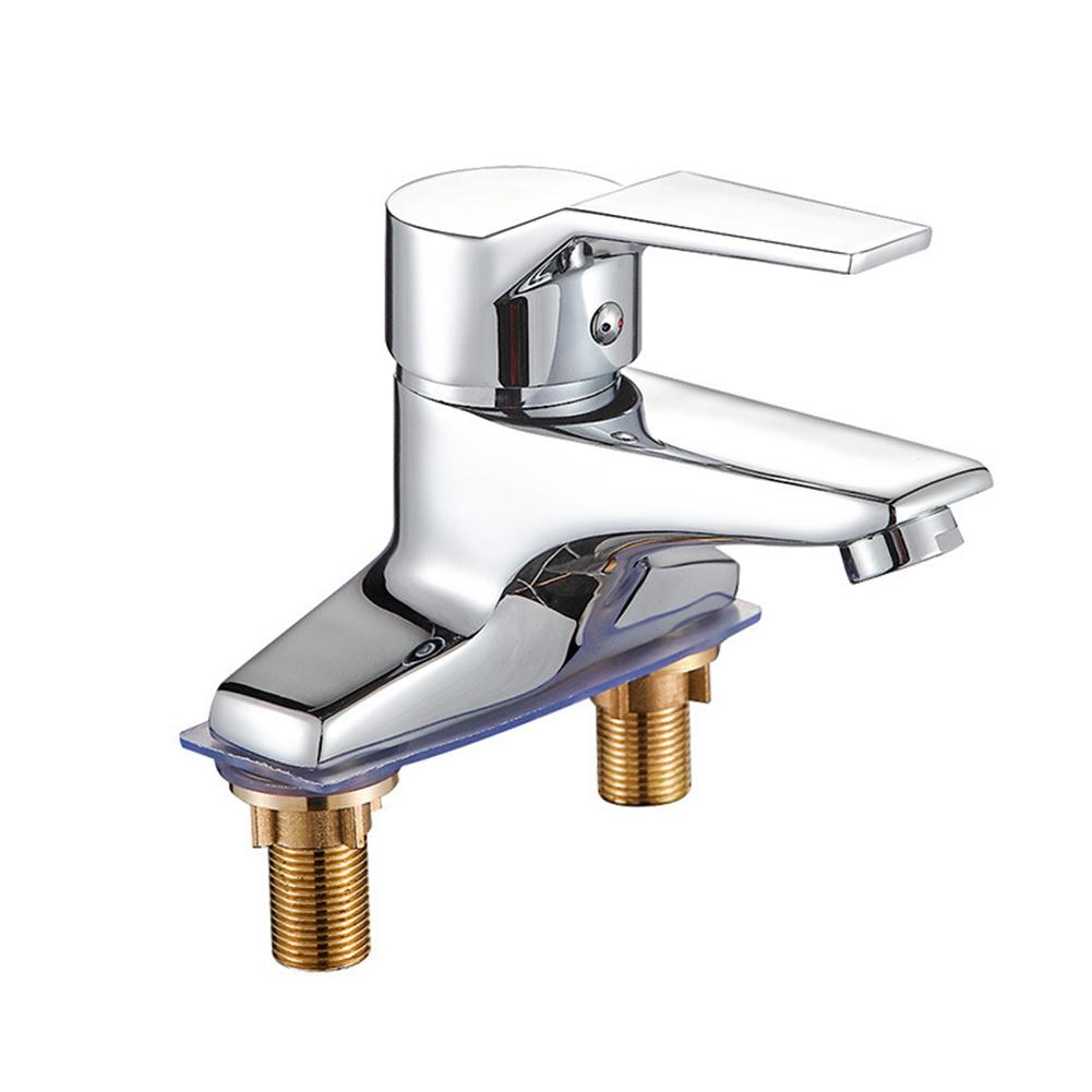 Bathroom Faucet Basin Sink Faucet Hot And Cold Water Mixer Tap Zinc Alloy Deck Mounted Double Hole Mixing Valve Bathroom Tap