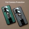 Luxury Plexiglass Leather Phone Case for XIAOMI MI 12x 11 10 11T 9 10t 8 PRO Car Holder Ring Shockproof Protect Silicone Back Cover for MI 12 Ultra