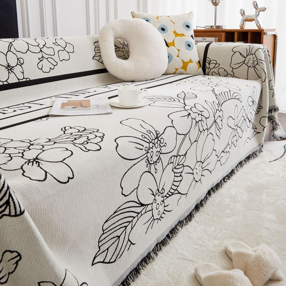 Flower Print Sofa Cover Blankets Outdoor Camping Picnic Large Blanket Leisure Beach Towel Travel Rug Sofa Mat