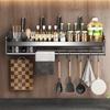 Wall-Mounted Kitchen Rack with Knife & Spice Holder