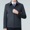 Lapel Cashmere Jacket, Men's Short Top, Removable Down Liner, Middle-aged and Elderly Woolen Woolen Jacket, Dad Outfit